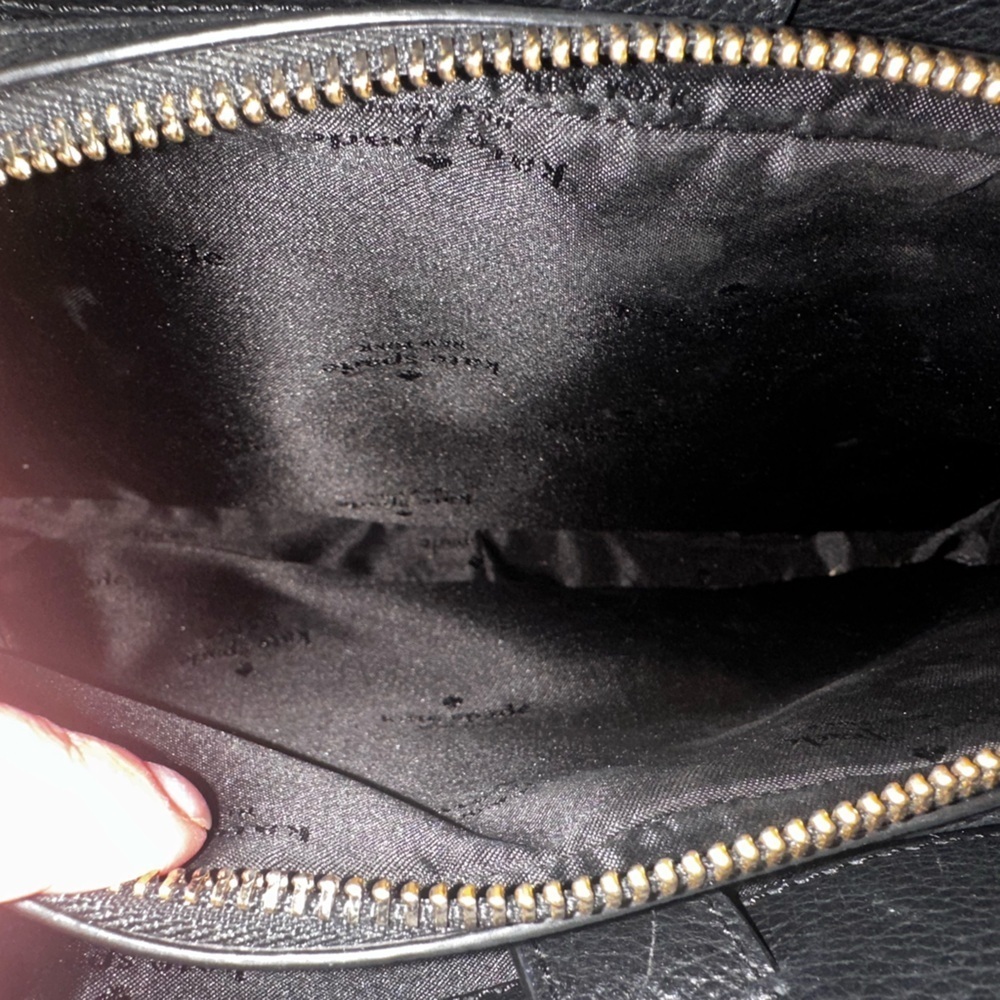 Kate Spade Leila Triple Compartment Satchel Crossbody  — Black Pebbled Leather - Picture 7 of 10